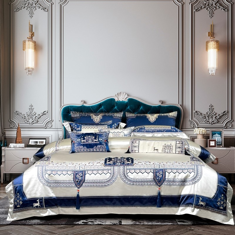Giorgio Opulent Embroidered Tassel Luxury Bedding Set