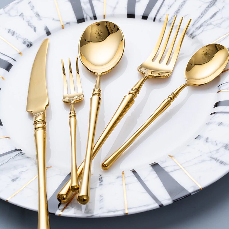 Rome Gold Luxury Stainless Steel Cutlery Set