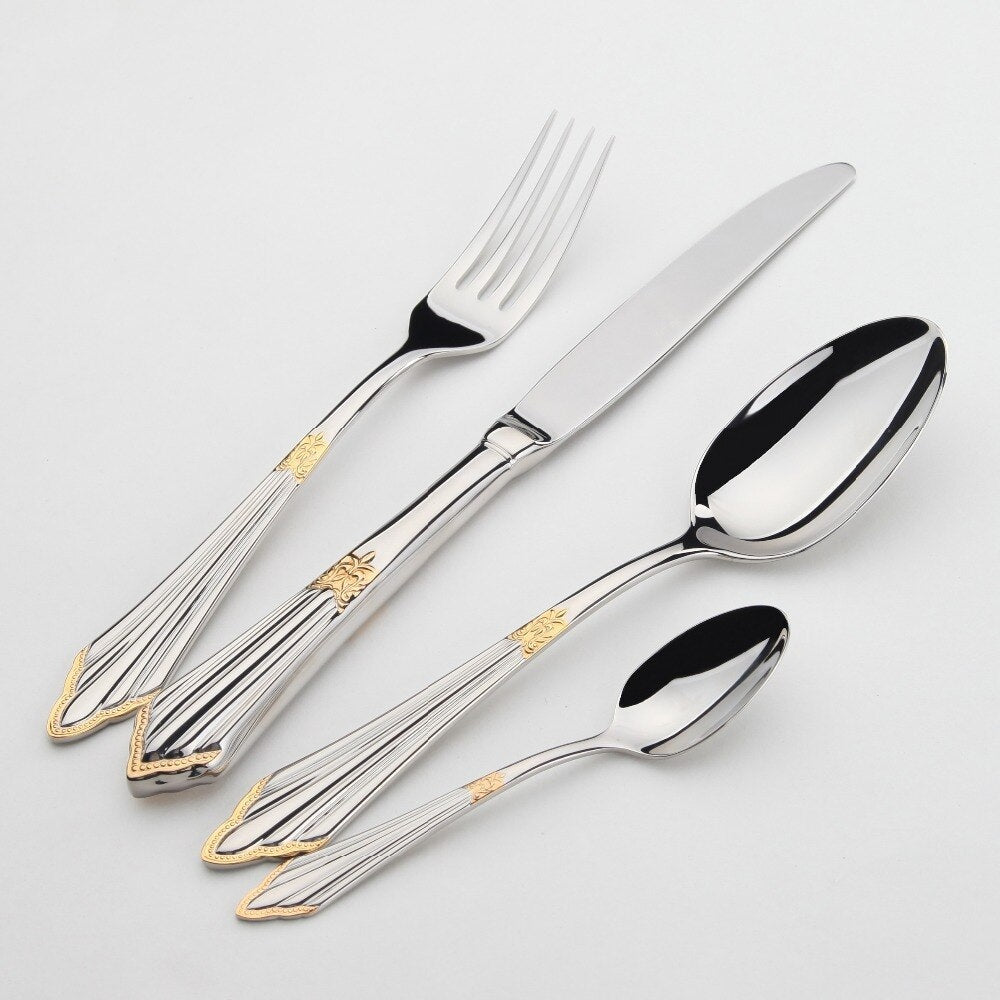 Orla Two-Tone Luxury Stainless Steel Cutlery Set