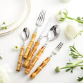 Arashiyama Natural Bamboo Handle Stainless Steel Cutlery Set
