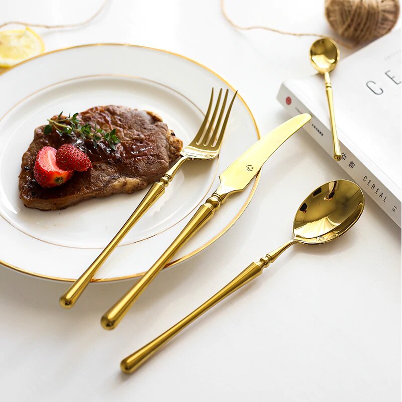 Rome Gold Luxury Stainless Steel Cutlery Set