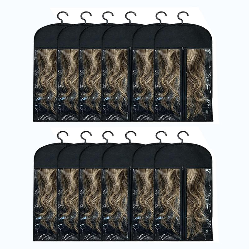 6PCS Wig Storage Bags with Hanger, 23.6" x 11.8"Wig Storage for Multiple Wigs