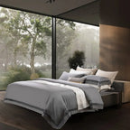 Elysium Grey Lace Luxury Egyptian Cotton Bedding Set