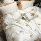 Karlena Oriental Embroidered Luxury Egyptian Cotton Bedding Set