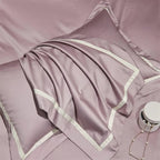 Brisa Dusky Rose Contrasting Hotel Stripe Bedding Set