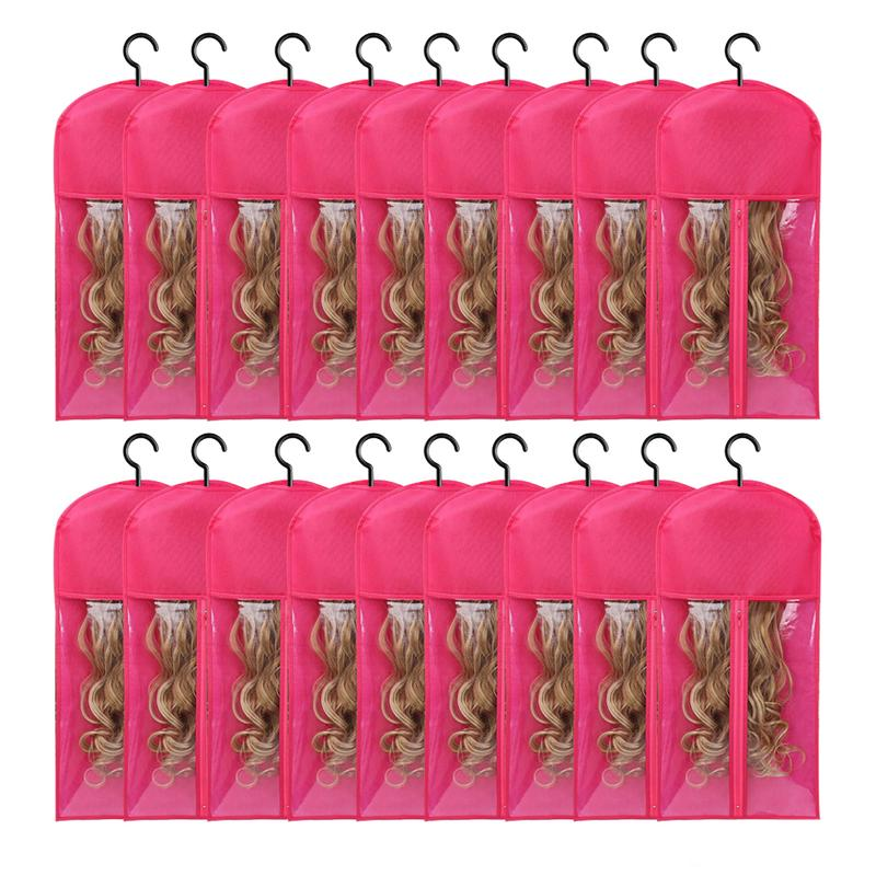 6PCS Wig Storage Bags with Hanger, 23.6" x 11.8"Wig Storage for Multiple Wigs