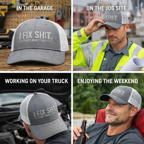 🛠 I Fix Shit Trucker Hat – Funny Mechanic & Fixer Cap