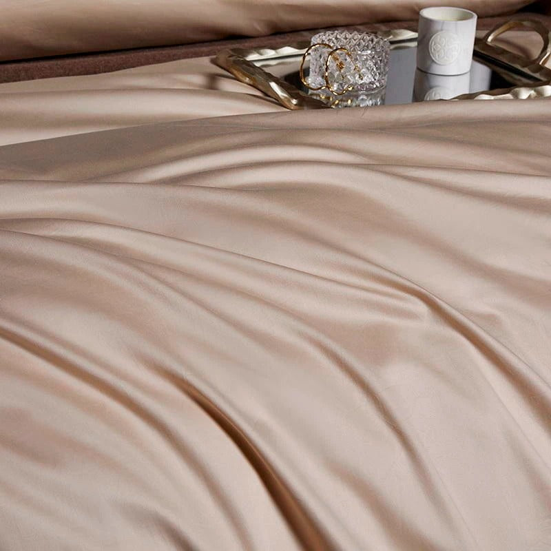 Leila Kilim Beige Embroidered Edge Egyptian Cotton Bedding Set