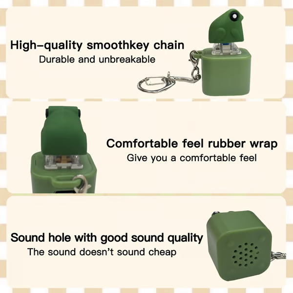 Frog Croaking Fidget Toy - Rechargeable Frog Croaking Keychain