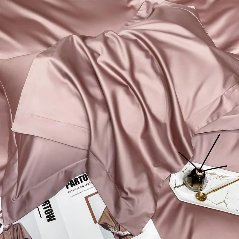 Neo Rosy Brown Silky Egyptian Cotton Bedding Set