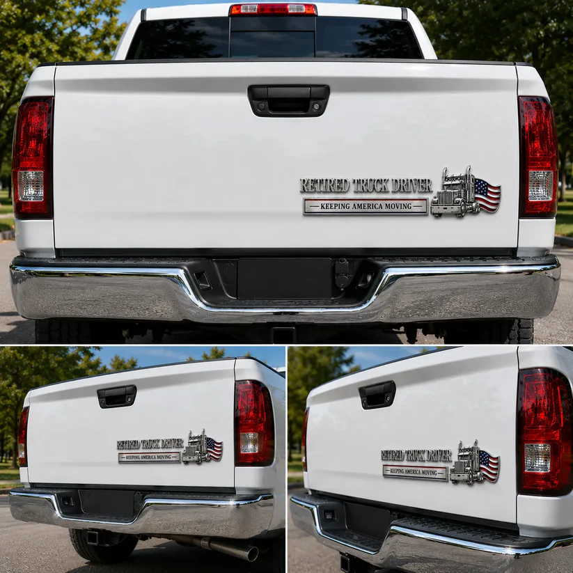 🚚 Retired Truck Driver Car Emblem Badge