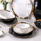 Nora Black White Luxury Dinnerware Set