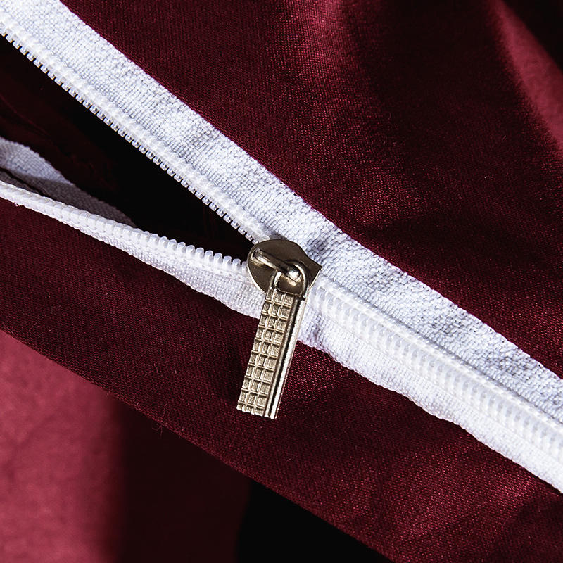 Lezkira Burgundy Luxury Embroidery Egyptian Cotton Bedding Set