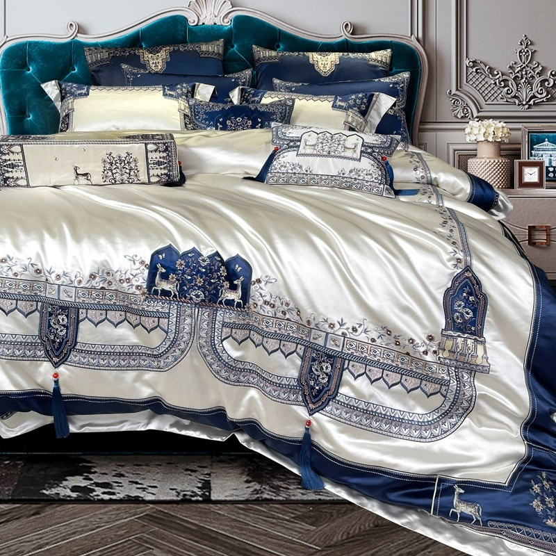 Giorgio Opulent Embroidered Tassel Luxury Bedding Set