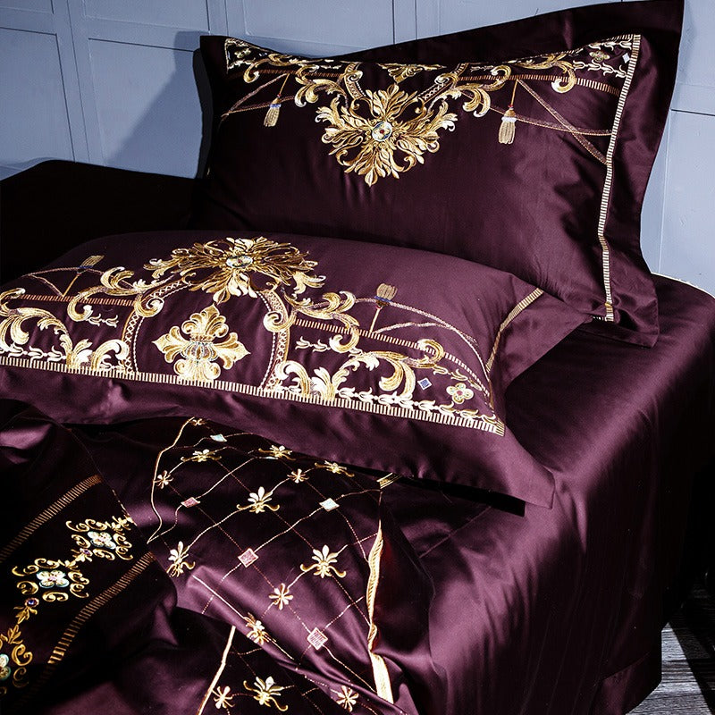 Ozmundo Sangria Luxury Egyptian Cotton Bedding Set