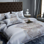 Camille Eclectic Linear Printed Silky Egyptian Cotton Bedding Set