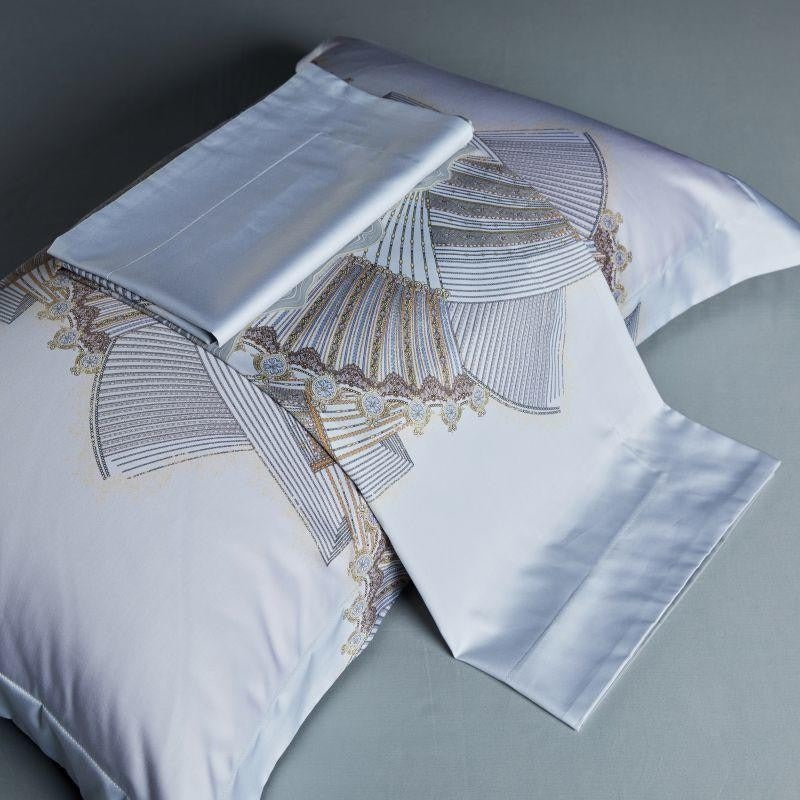 Camille Eclectic Linear Printed Silky Egyptian Cotton Bedding Set