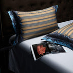Carol Damask And Striped Print Silky Egyptian Cotton Bedding Set