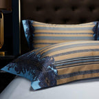 Carol Damask And Striped Print Silky Egyptian Cotton Bedding Set