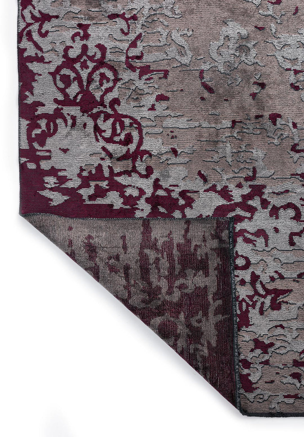 Valencia Dark Damson - Light Grey Rug