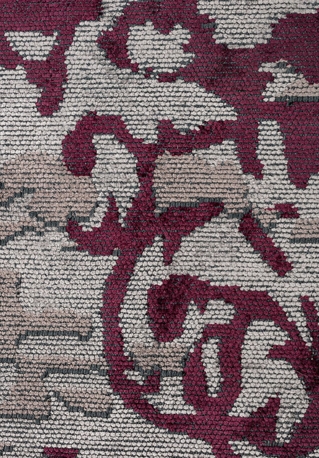 Valencia Dark Damson - Light Grey Rug