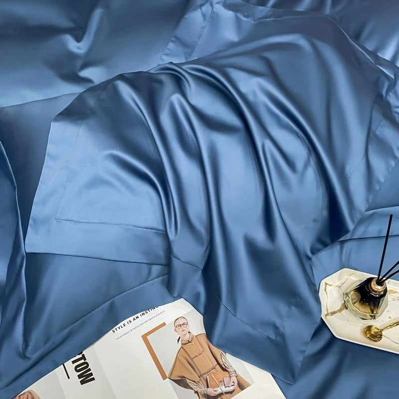 Neo Royal Blue Silky Egyptian Cotton Bedding Set