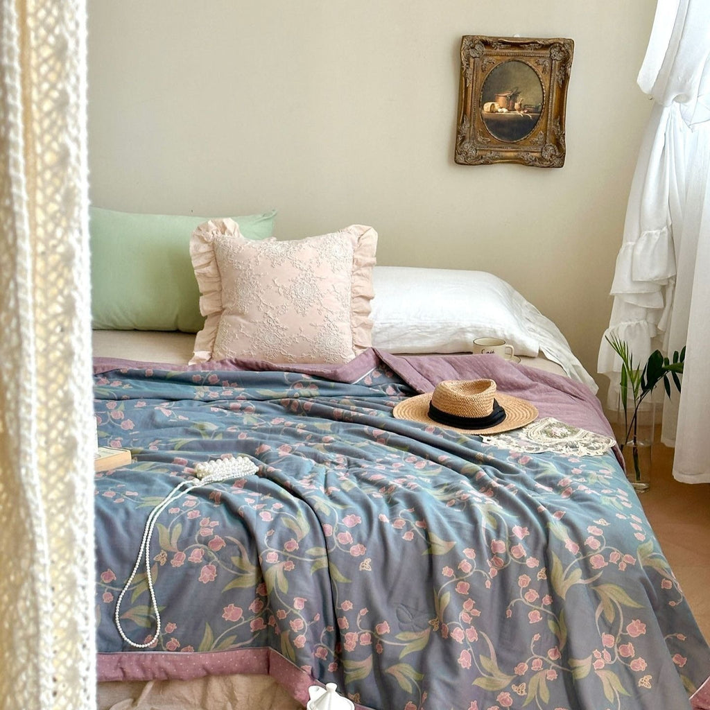 Bellflower Summer Quilted Blanket