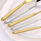 Naila Gold Textured Handle Stainless Steel Cutlery Set