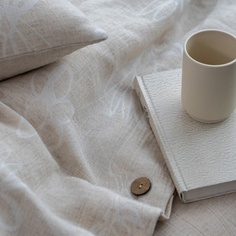 Wabi Sabi Floral Cotton Linen Bedding Set