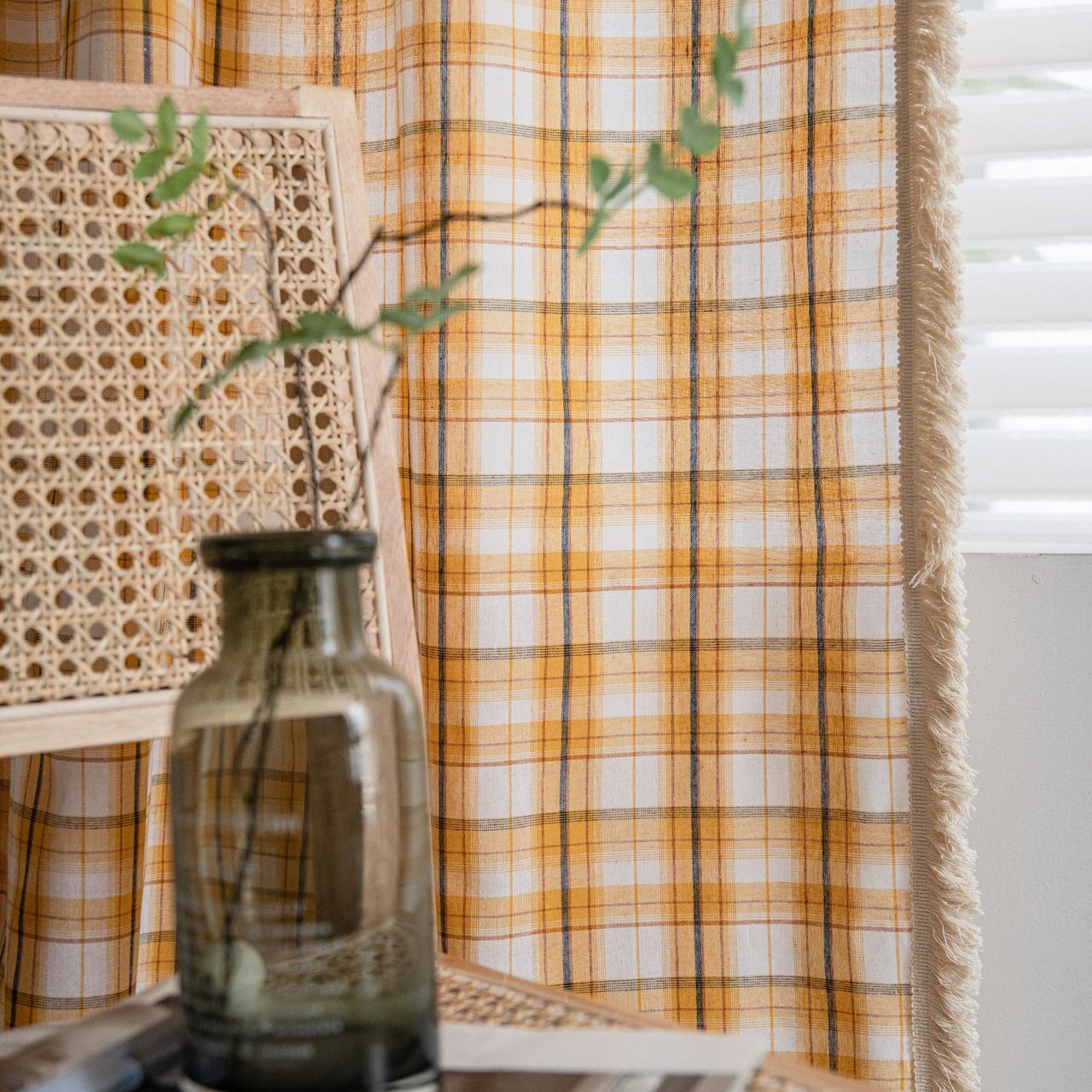 Homestead Chequered Tassel Curtain