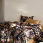 Cyria Midnight Garden Floral Egyptian Cotton Bedding Set