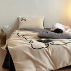 Ribbon Letter Fluffy Bedding Set