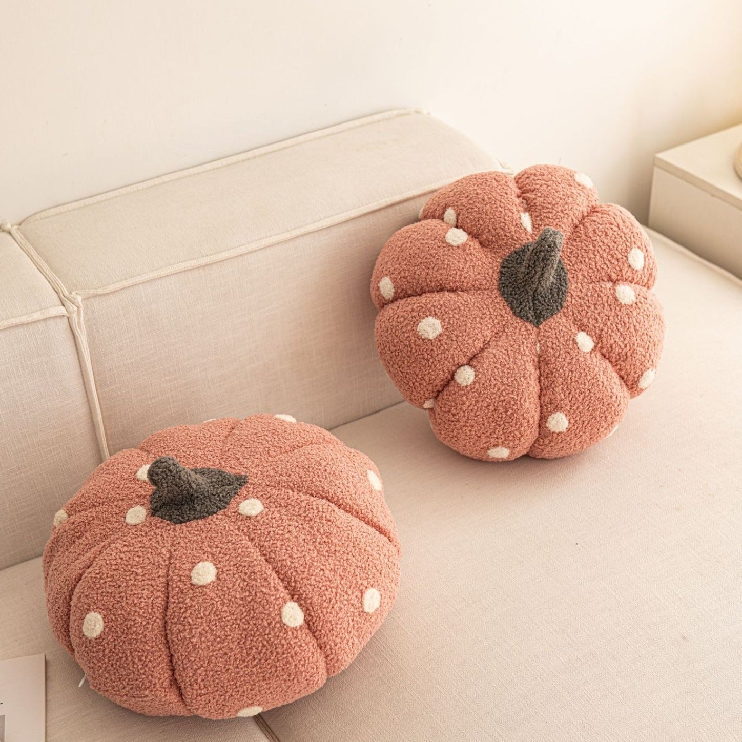 Cottage Pumpkin Dot Pillow