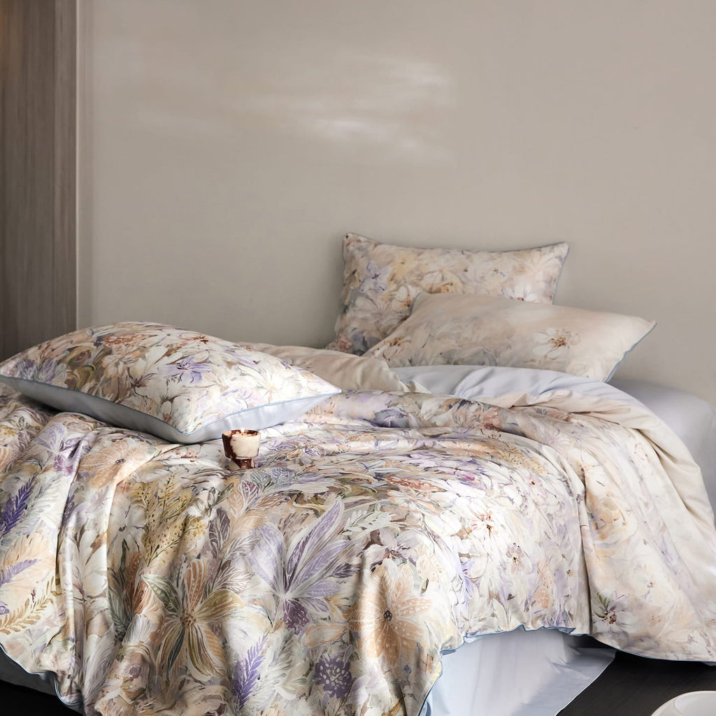 Lysora Sky Meadow Floral Egyptian Cotton Bedding Set