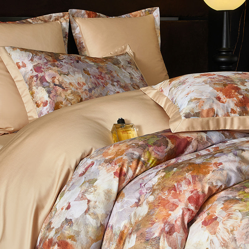 Monetta Floral Bloom Printed Luxury Egyptian Cotton Bedding Set