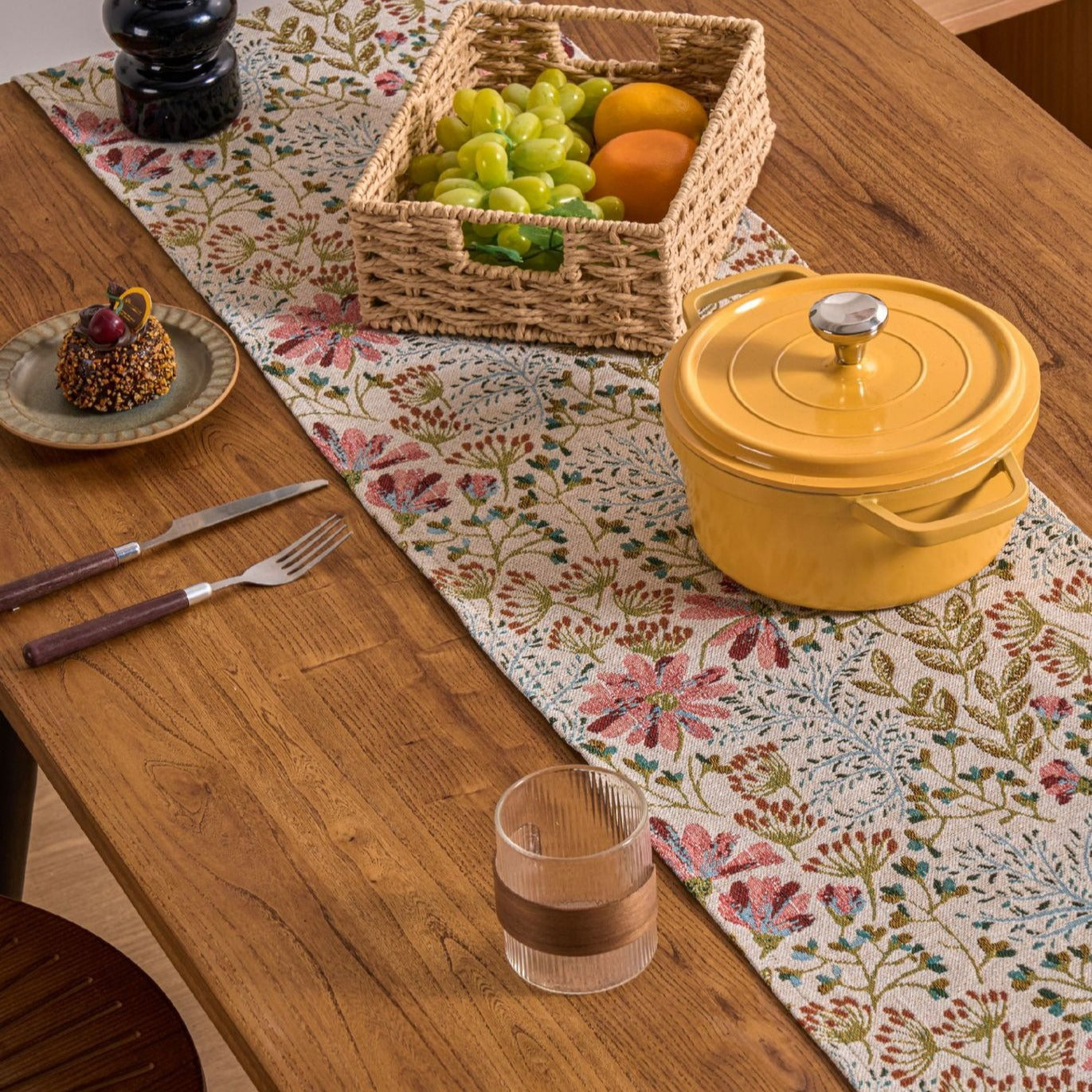 Pink Garden Table Runner