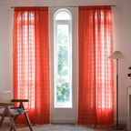 Sunlit Check Fringe Curtain