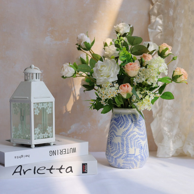 Blue Leave Ceramic Vase
