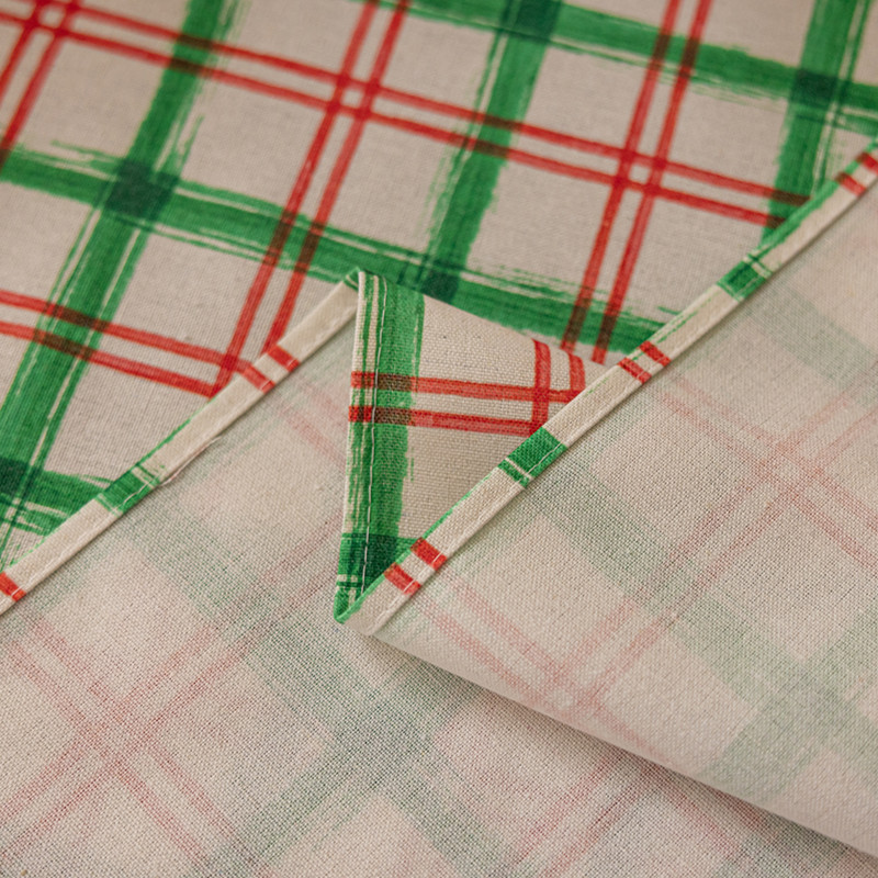 Cherry & Mint Plaid Tablecloth