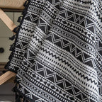 Wild Black Geometry Tassel Curtain