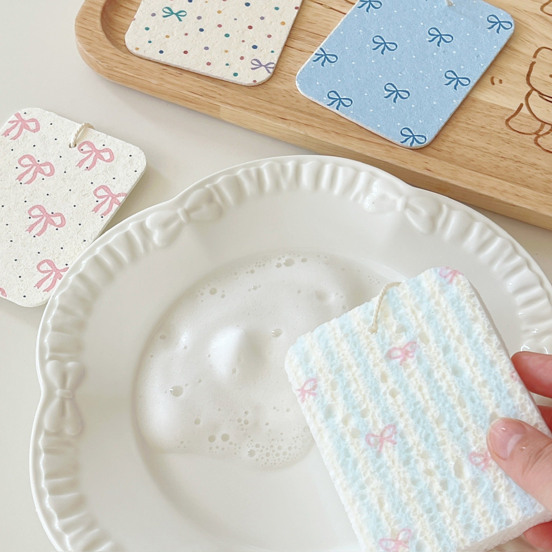 Ribbon Cutie Dish Sponge Set