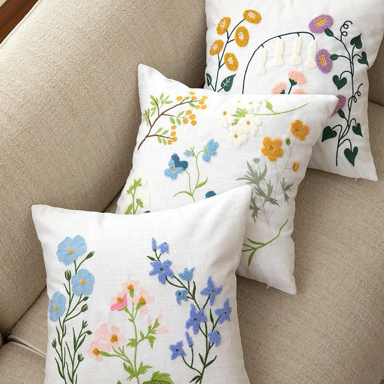 Folk Garden Embroidered Cushion