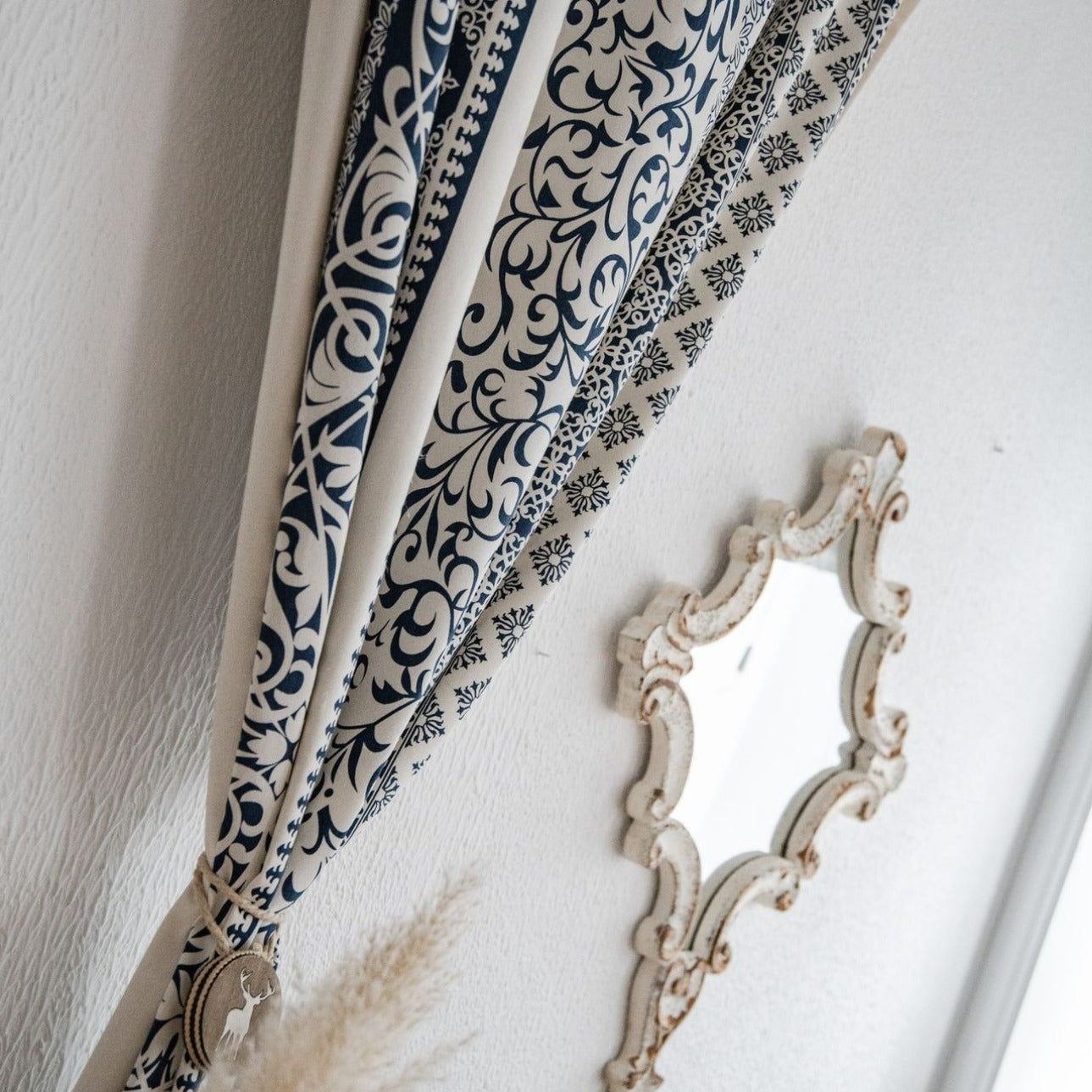 Santorini Blue Stripe Curtain