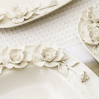 Beauty Rose Embossed Square Plate