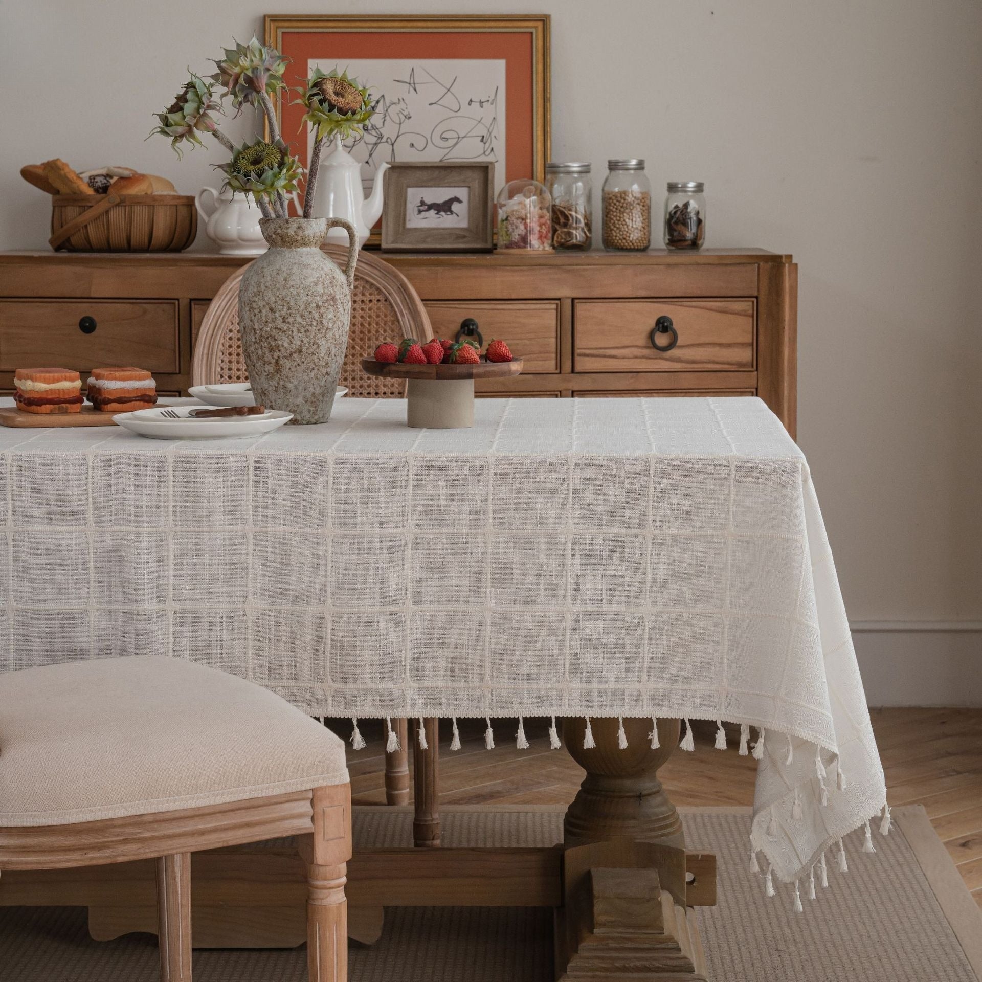 Farmhouse Lattice Tablecloth