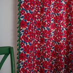 Vibrant Floral Tassel Curtain