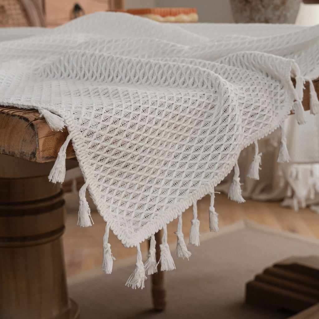 Waffle Tassel Tablecloth