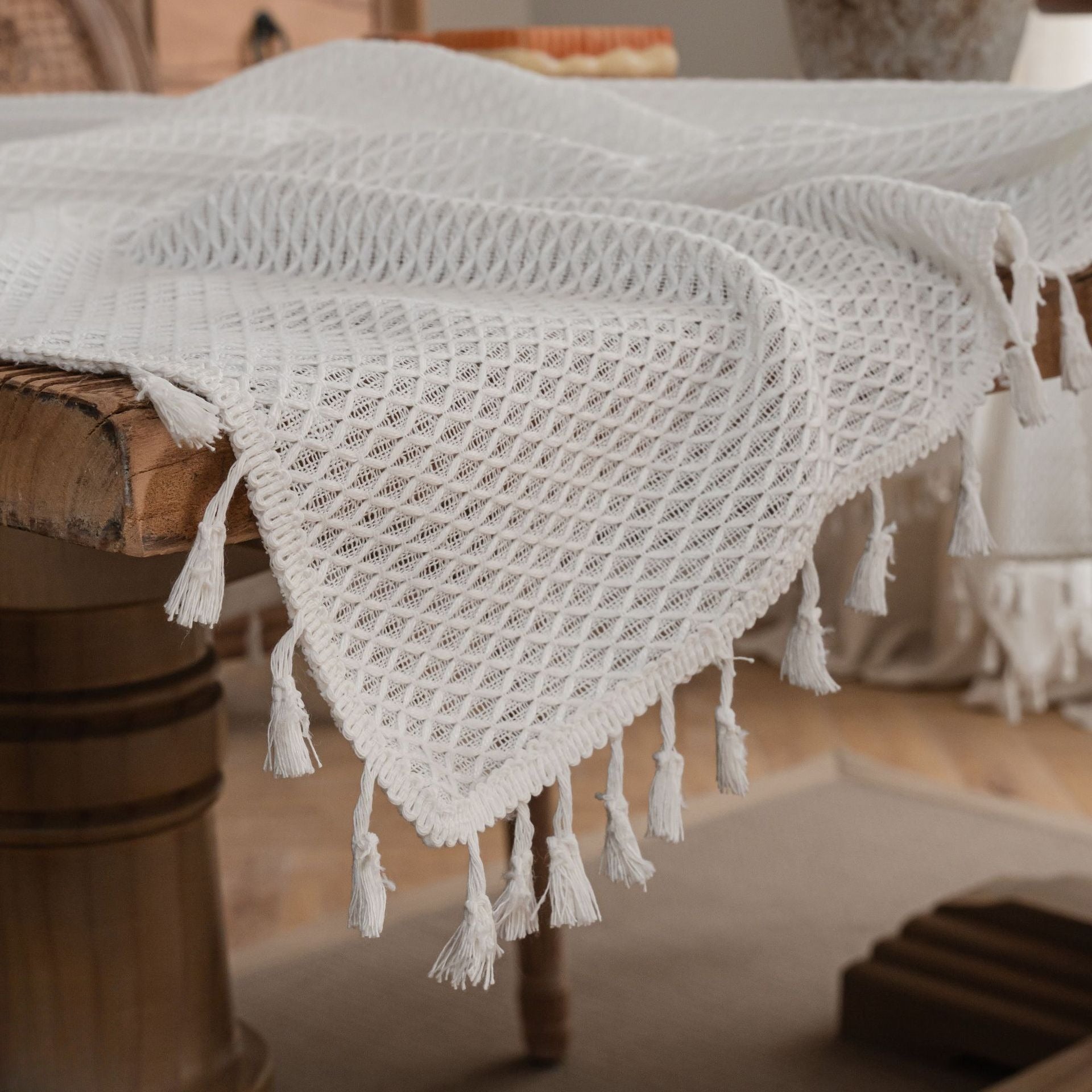 Waffle Tassel Tablecloth