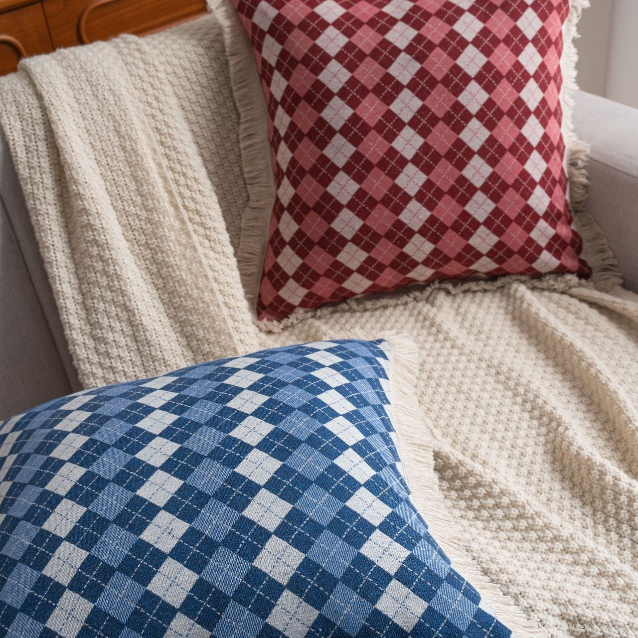 Disco Diamond Fringe Cushion