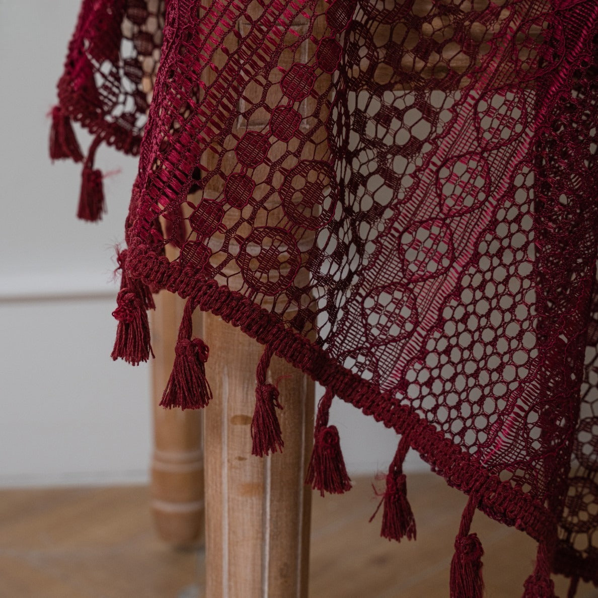 Soft Glow Lace & Fringe Curtain